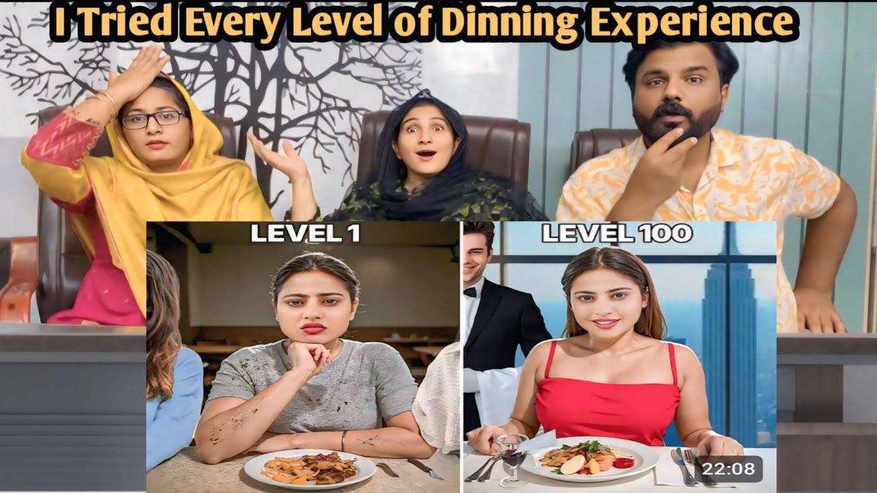 Reaction: I Tried Every Level of Dinning Experience || Pakistani Reaction #nishutiwarivlogs 