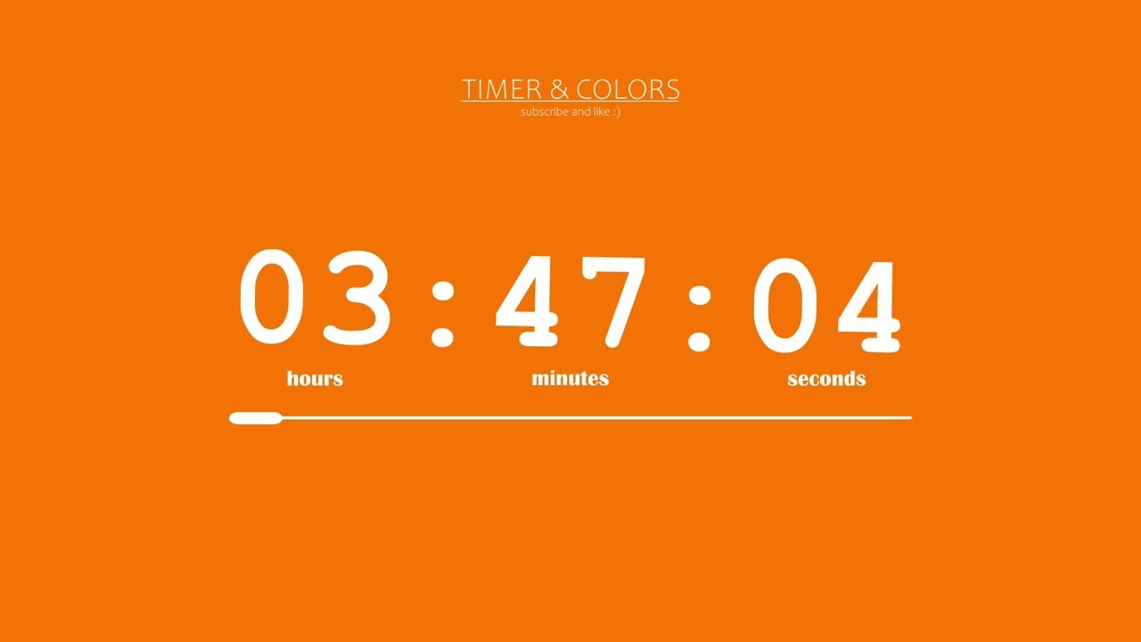⏱ 4 Hour Timer / Orange 🍊 / Countdown + Progres Bar