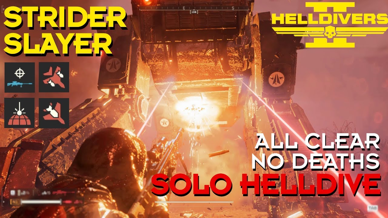 Helldivers 2 // Strider Slayer - Automaton Solo Helldive - All Clear, No Deaths - w/ commentary