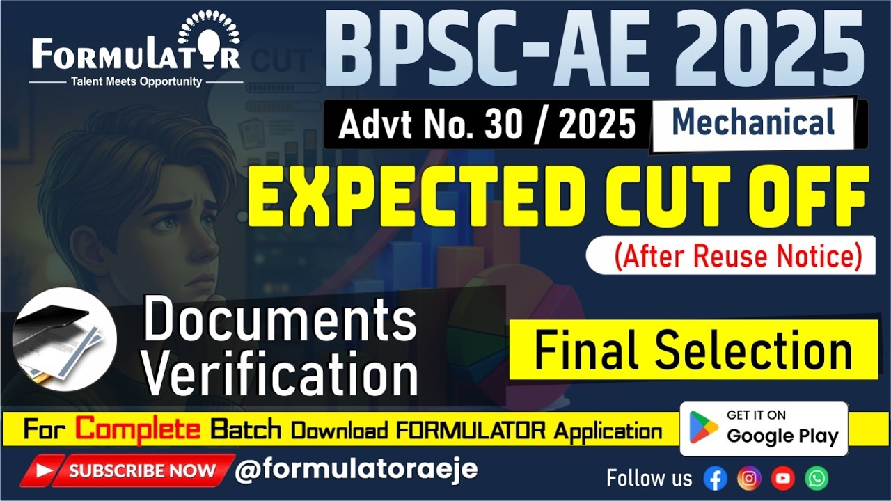 BPSC AE 2025 Mechanical Engineering Expected Cut-Off 🔥 | Safe Score for Selection