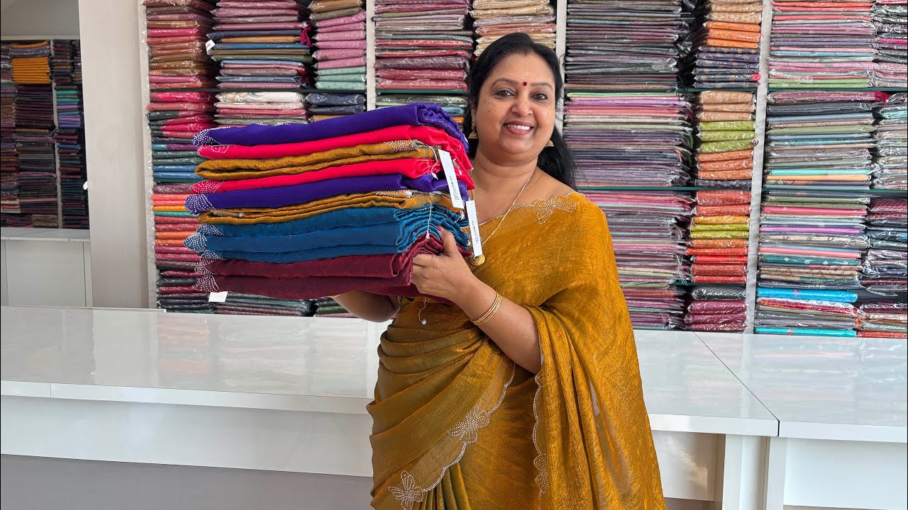 799 മാത്രം ഇതല്ലേ ഇപ്പോൾ Trend Fancy Butterfly Crunchy Chiffon Sarees