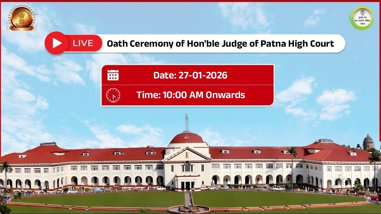 📡#Live: Oath Ceremony of Hon'ble Judge of Patna High Court.
