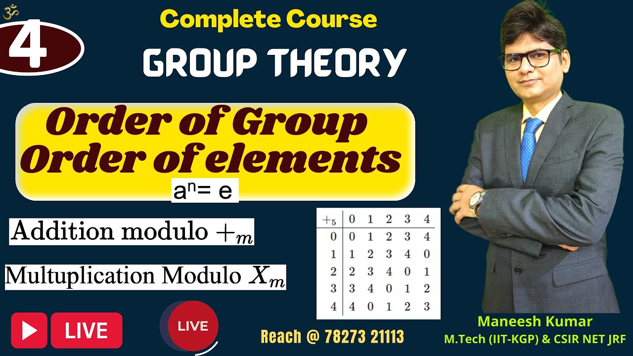 #4 order of group | order of elements | Addition & Multiplication modulo m | Modern Algebra Course