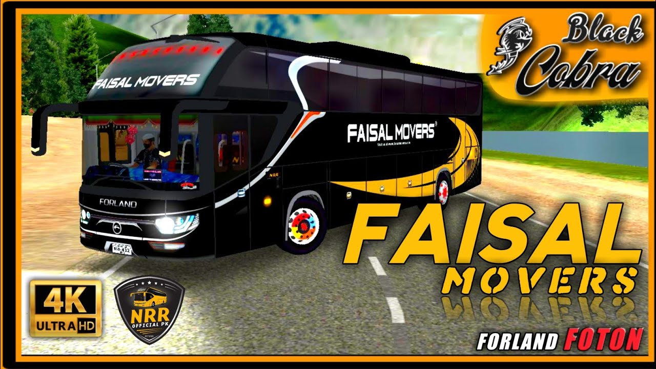 Faisal Movers Black Cobra || FM Latest Forland Bus || Bussid Liveries || Srikandi Skins || NRR