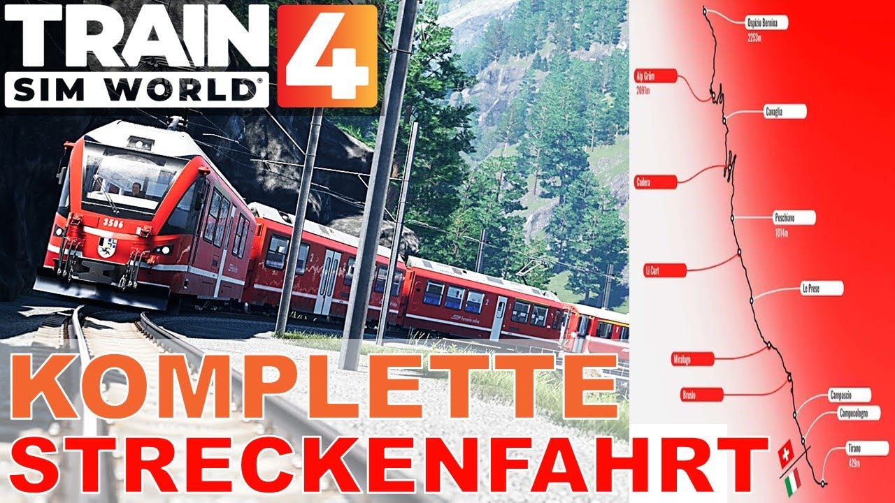 TSW4 | F107 | ALLEGRA 8/12 RhB | BERNINALINIE | FAHRPLAN | GANZE STRECKE | LetsPlay | deutsch