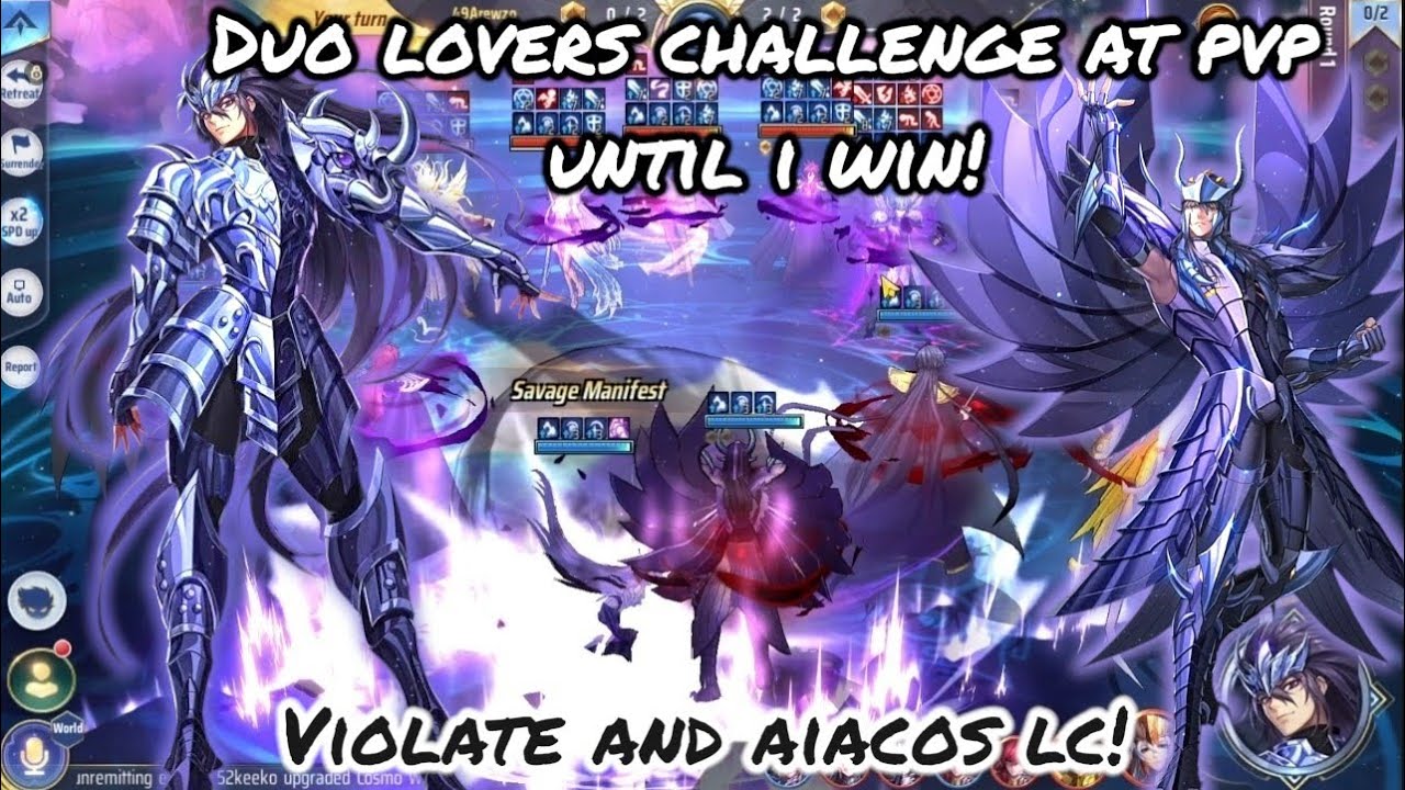 Saint Seiya: Awakening (KOTZ) - Duo Lovers Challenge at PvP until I Win! Violate and Aiacos LC!