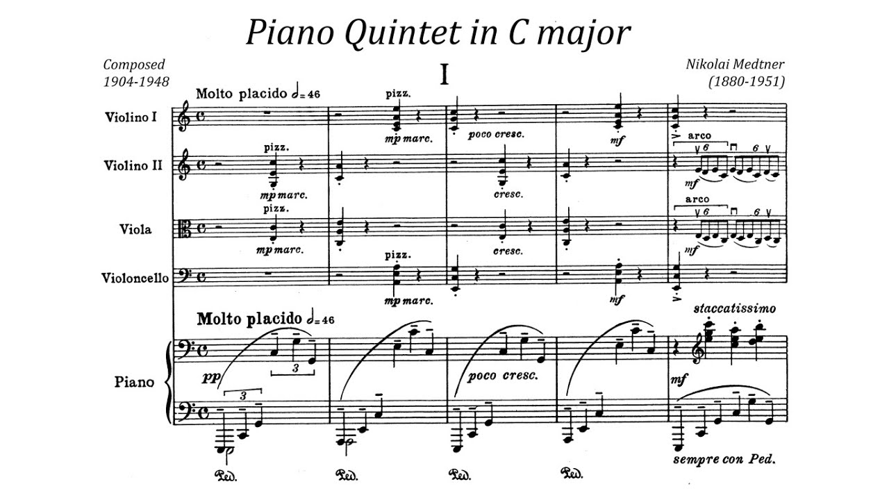 Nikolai Medtner - Piano Quintet in C major, Op. posth. [with score]
