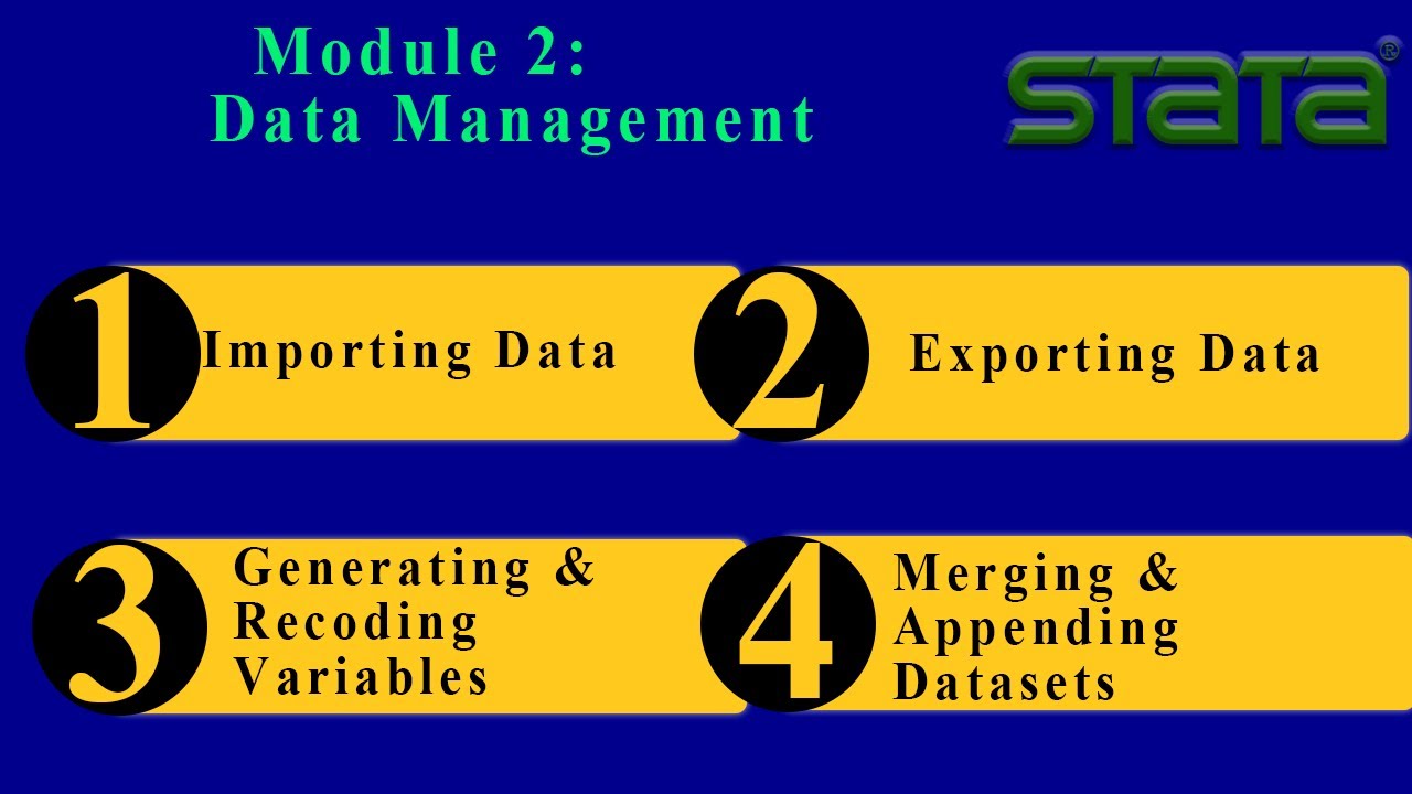 STATA Data Management – Module 2 | Importing, Appending, Merging, Labeling, and Exporting Data