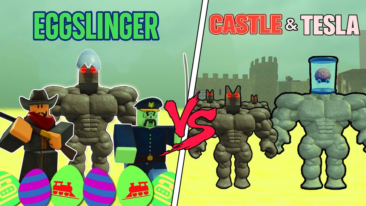Dead Rails Roblox | Unstoppable Egg Army vs Werewolf Castle & Criminal City Battle with Tesla!
