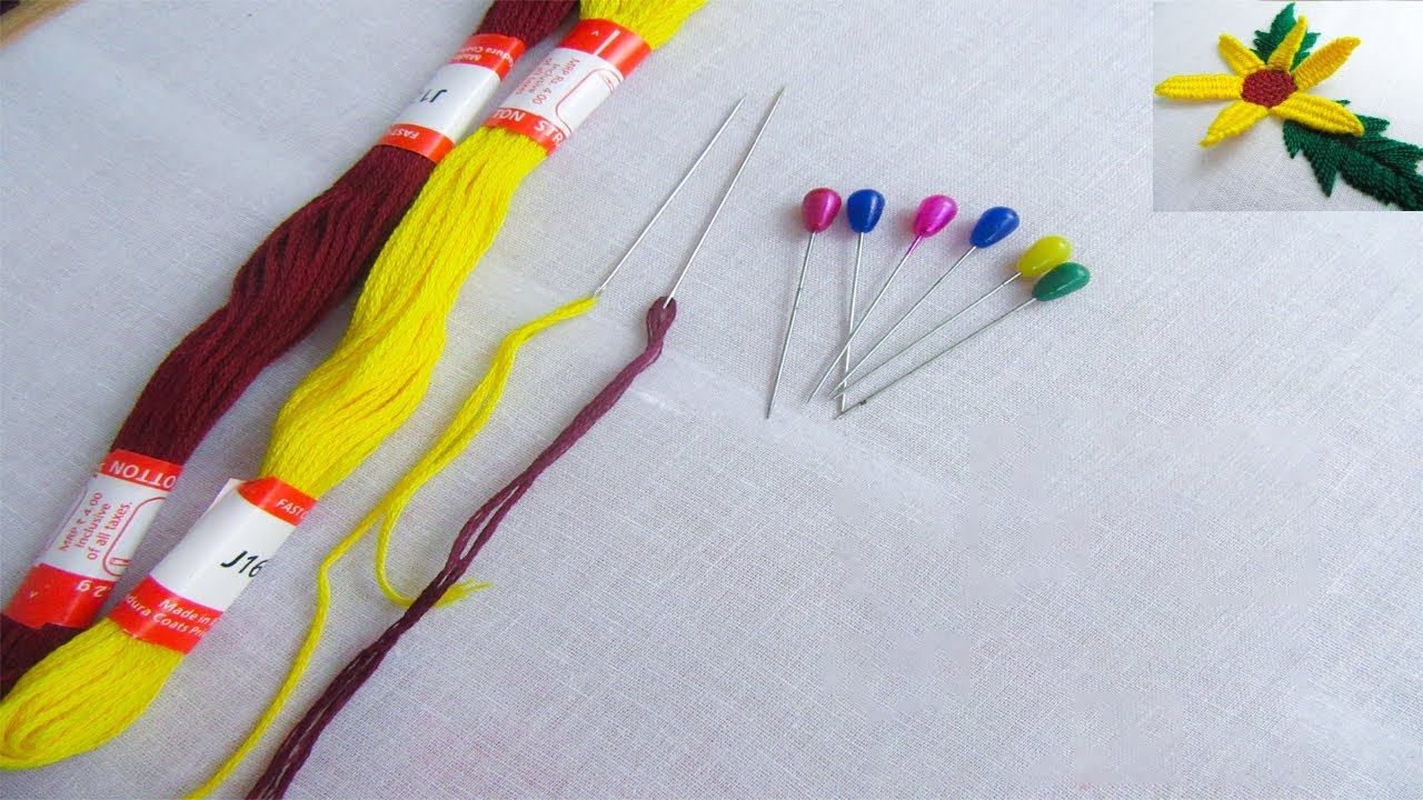Hand Embroidery; Easy Embroidery Tips and Tricks; Sunflower Embroidery
