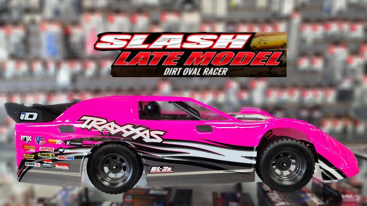 Traxxas Slash Late Model dirt oval racer.  Firstlook