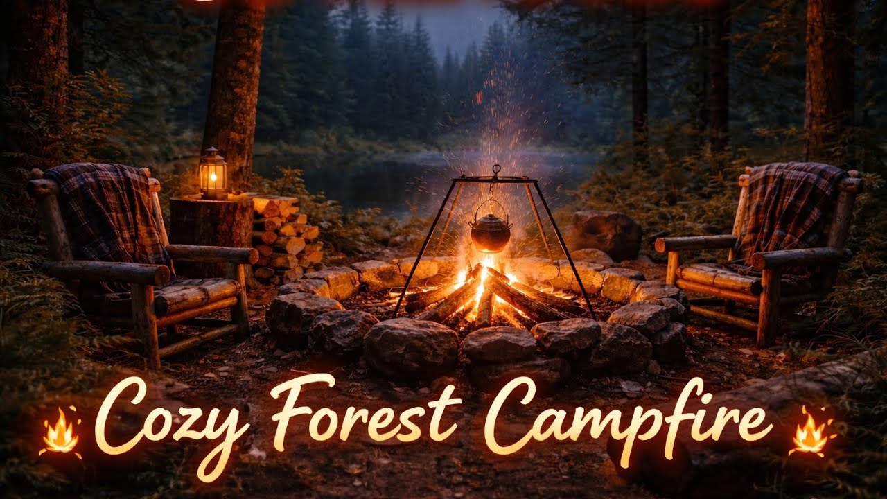 30 Minutes of Forest Fire Ambience 🔥🌿 | Sleep, Relax, Meditate