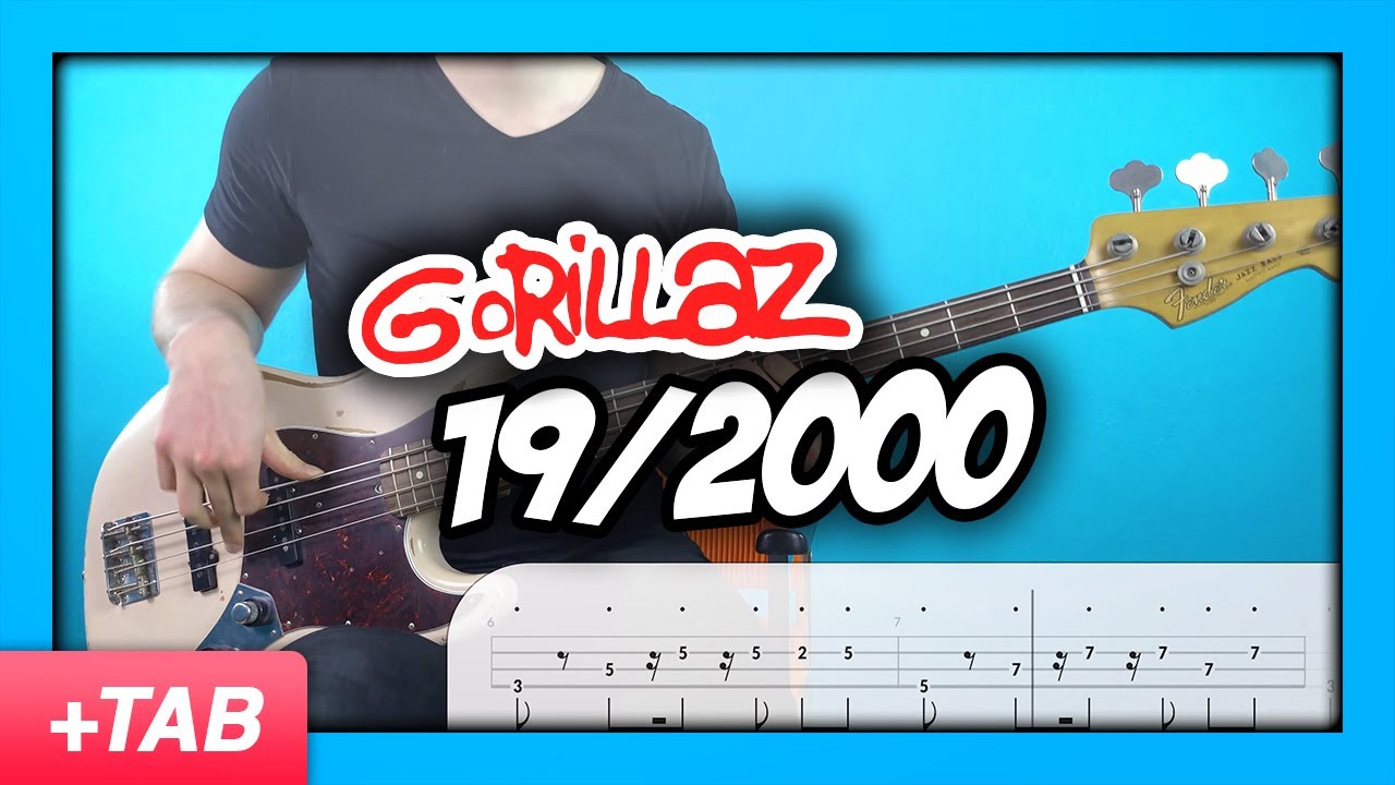 Gorillaz - 19/2000 | Bass Cover with Play Along Tabs