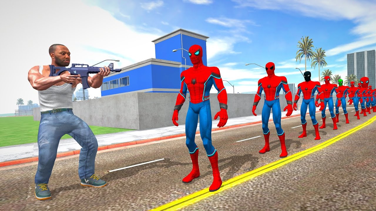 1 Bullet Vs 1000 Spider-Man – INDIAN BIKES DRIVING 3D 