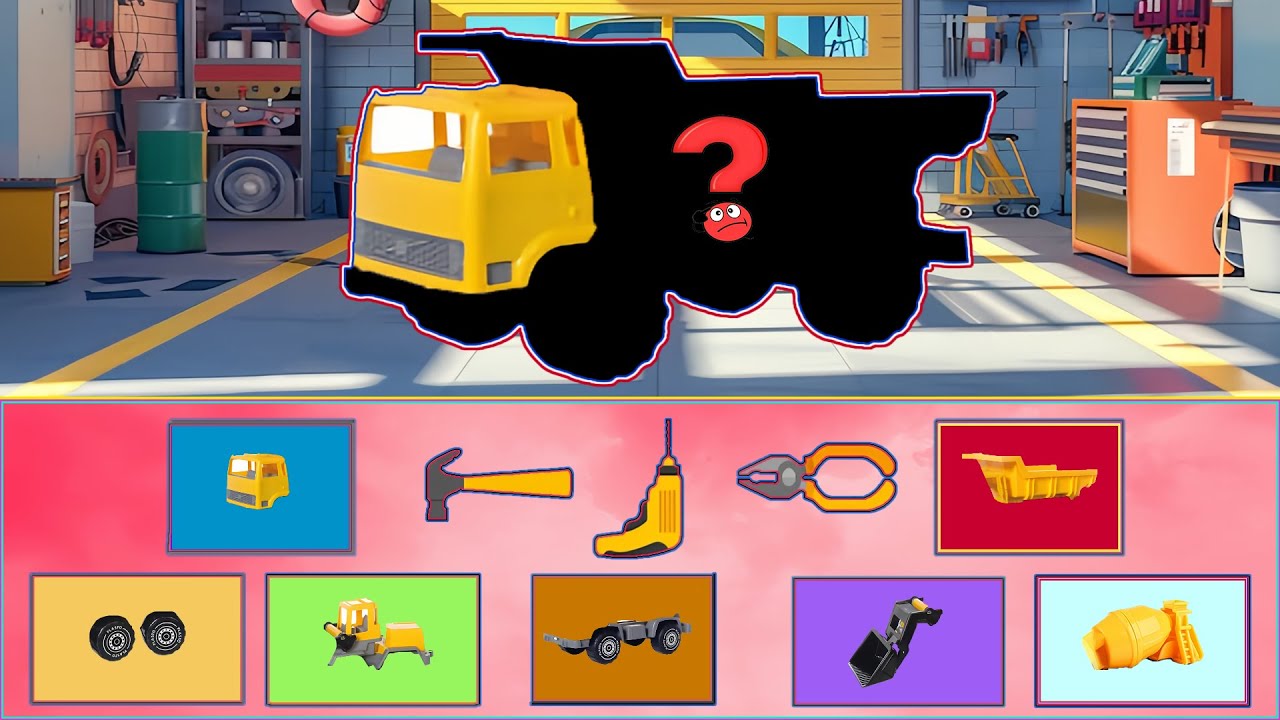 Dump Truck Puzzle – Find the Correct Body and Wheels to Complete It | Vehicles Animation