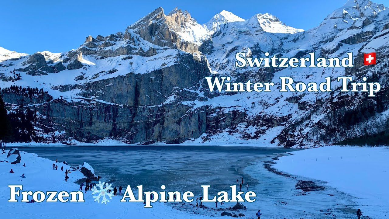 Switzerland’s most dreamy Alpine lakes🇨🇭❄️ Oeschinensee & blausee | Switzerland Winter road trip Ep2