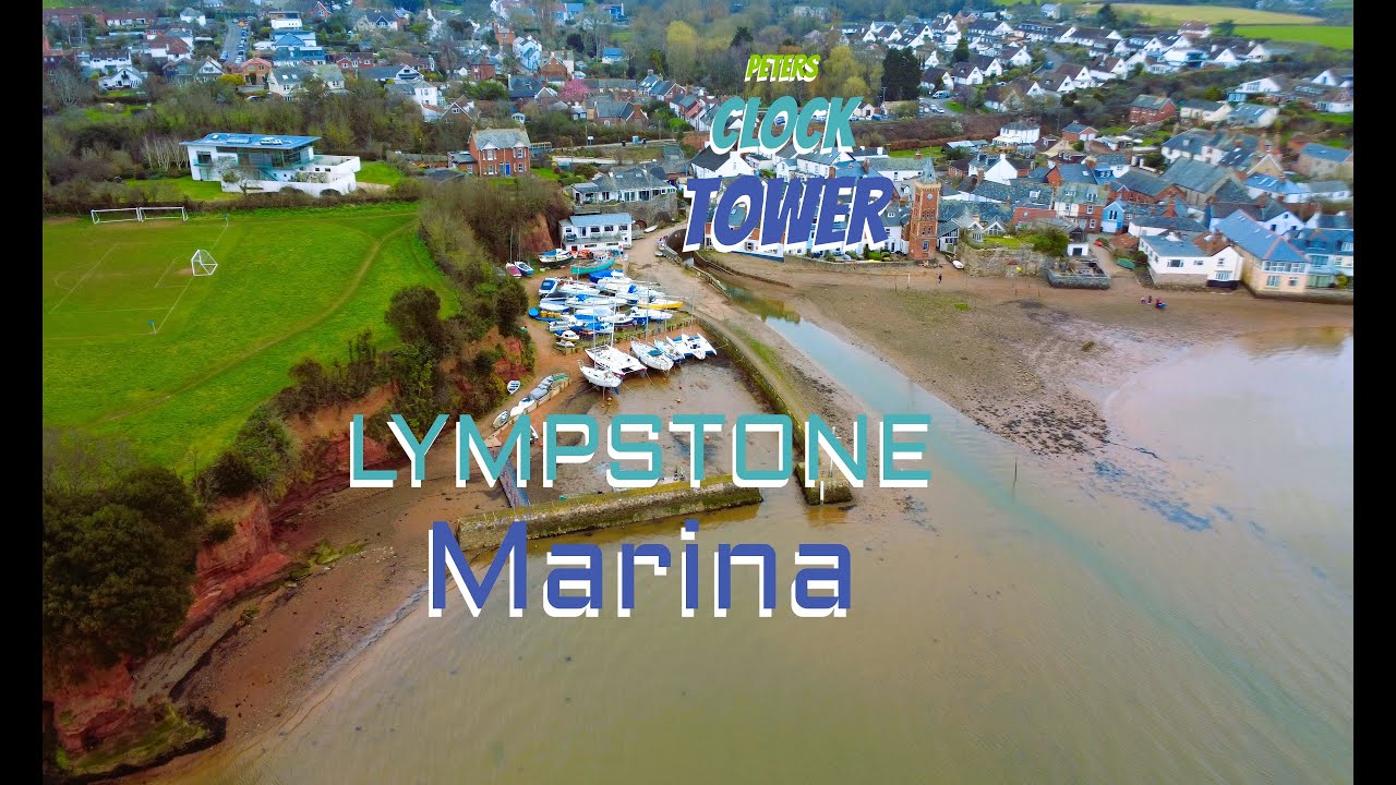 Lympstone Marina and Peters clock tower