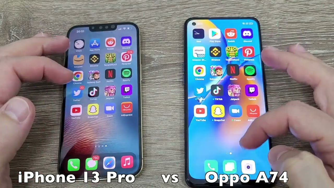 Тест скорости iPhone 13 Pro и Oppo A74