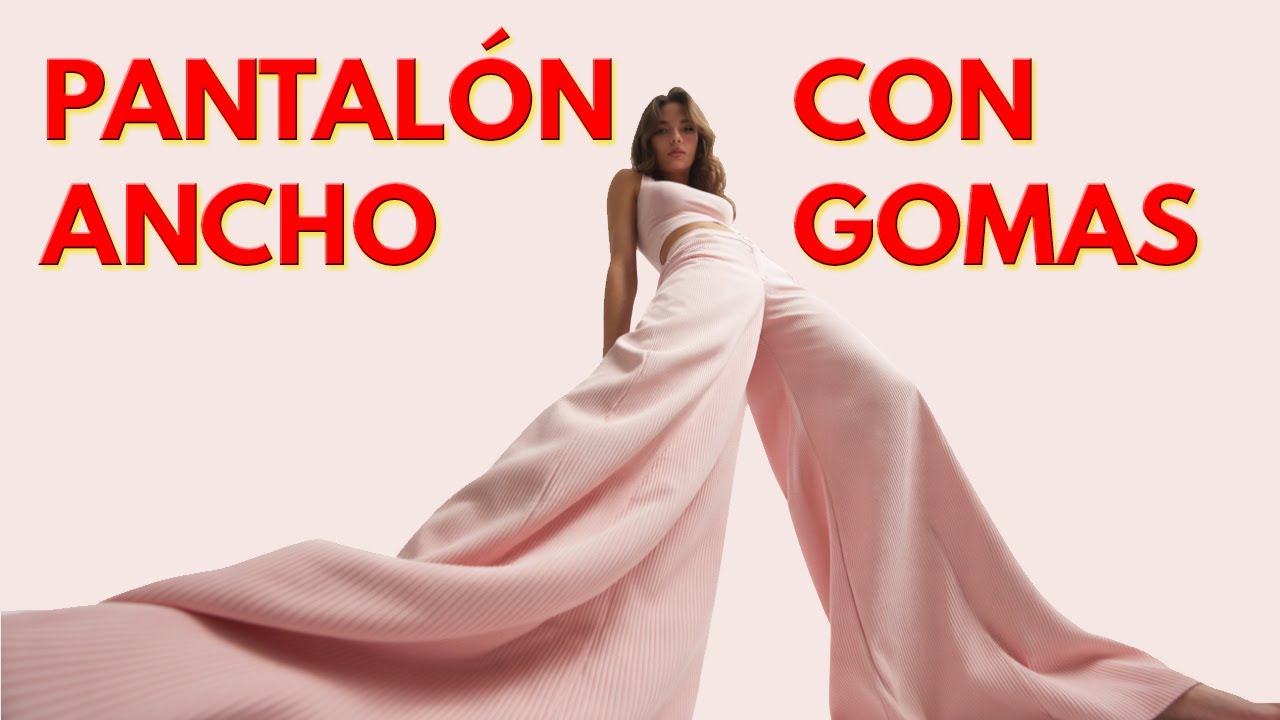 Cómo trazar y coser un pantalón largo ancho con gomas en la cintura