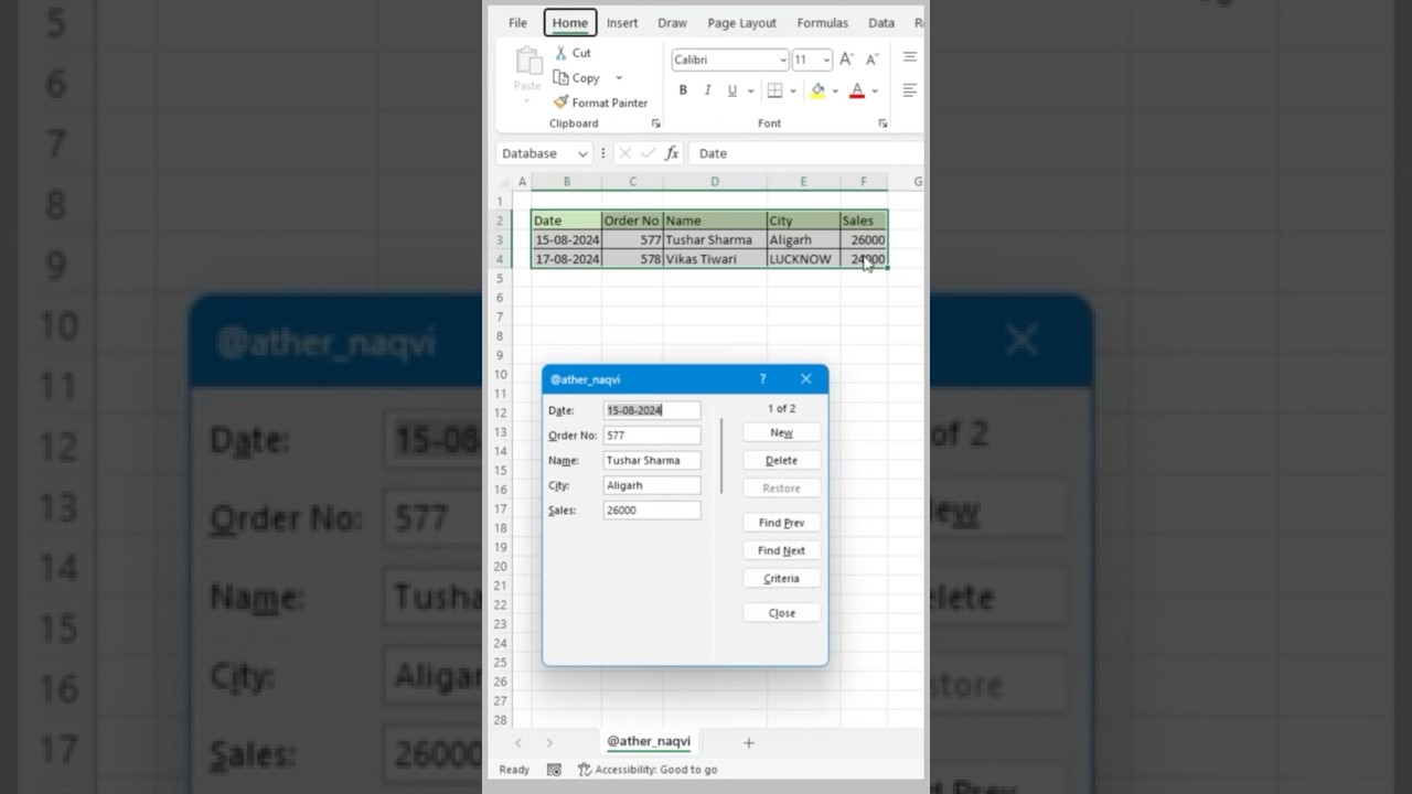 Data entry work in excel l always use this smart way to do data entry work #excelshorts #ytshorts