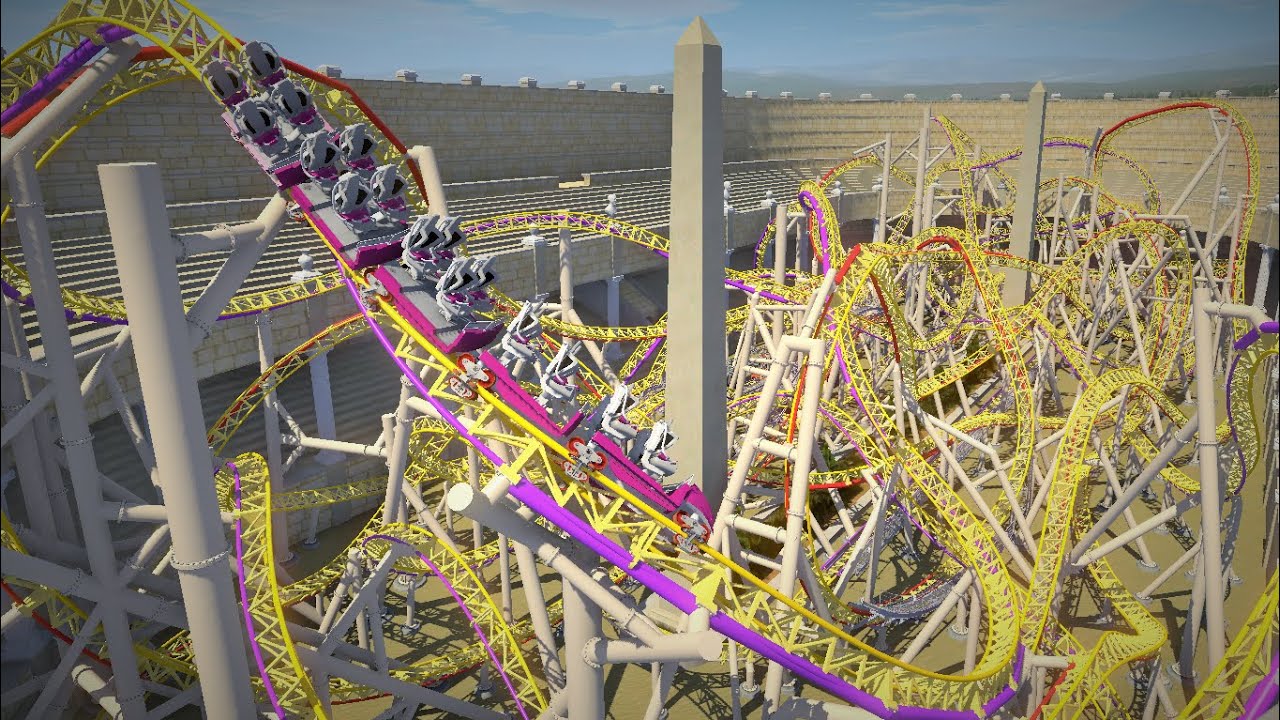 The Golden Chariot POV | NoLimits 2 | Mack Quadruple Launch Coaster
