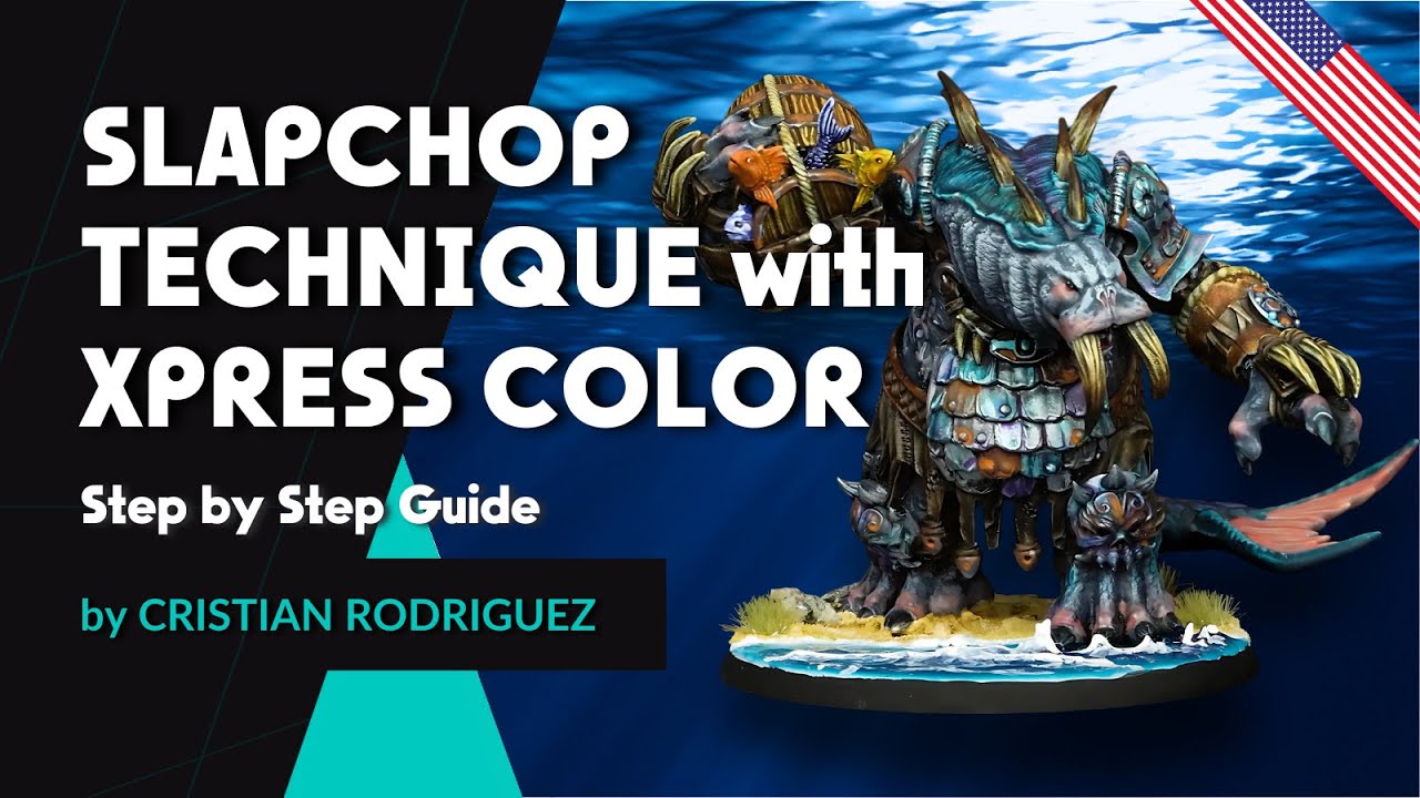 🇺🇸🇬🇧 SLAPCHOP TECHNIQUE with XPRESS COLOR | Complete Step by Step Painting Guide Figure + Armor 🦭🌊🖌️