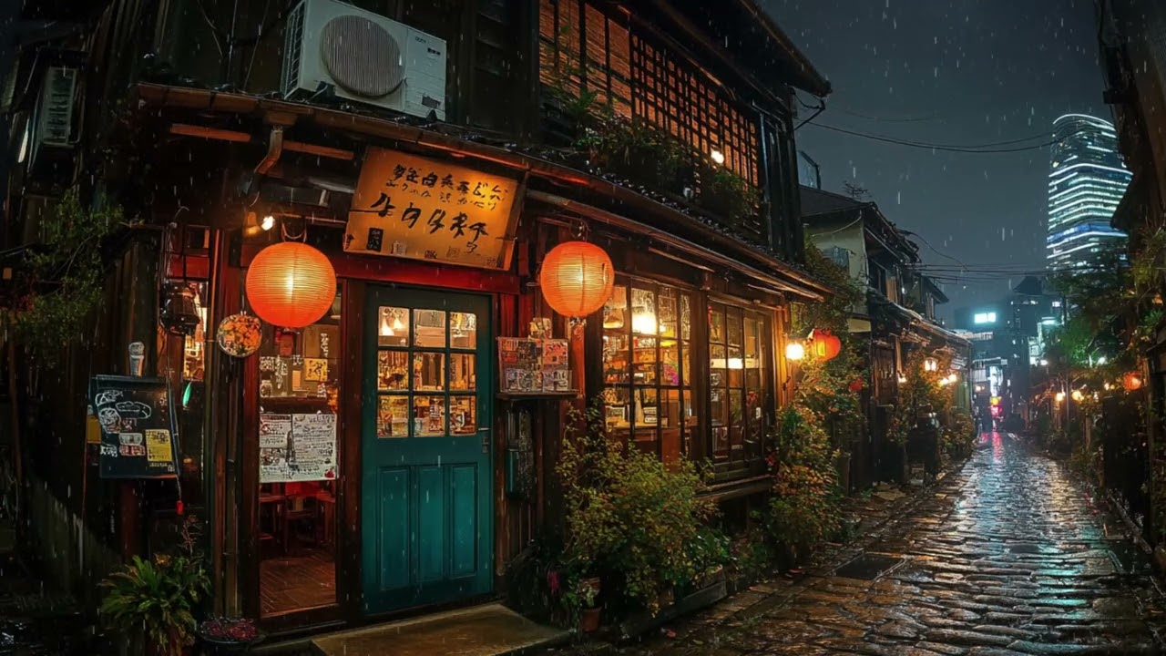 Midnight Rain in a Hidden Japanese Alley | Warm Lo-fi for Insomnia & Deep Sleep | 4K