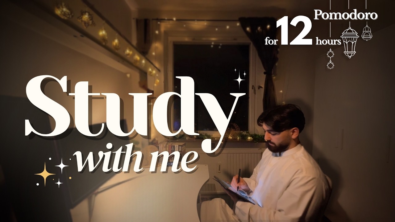 12H Study With Me 🌙 | Day 17: Ramadan Nights🕌  | 50/10 Pomodoro | Engineering Student ⚙️
