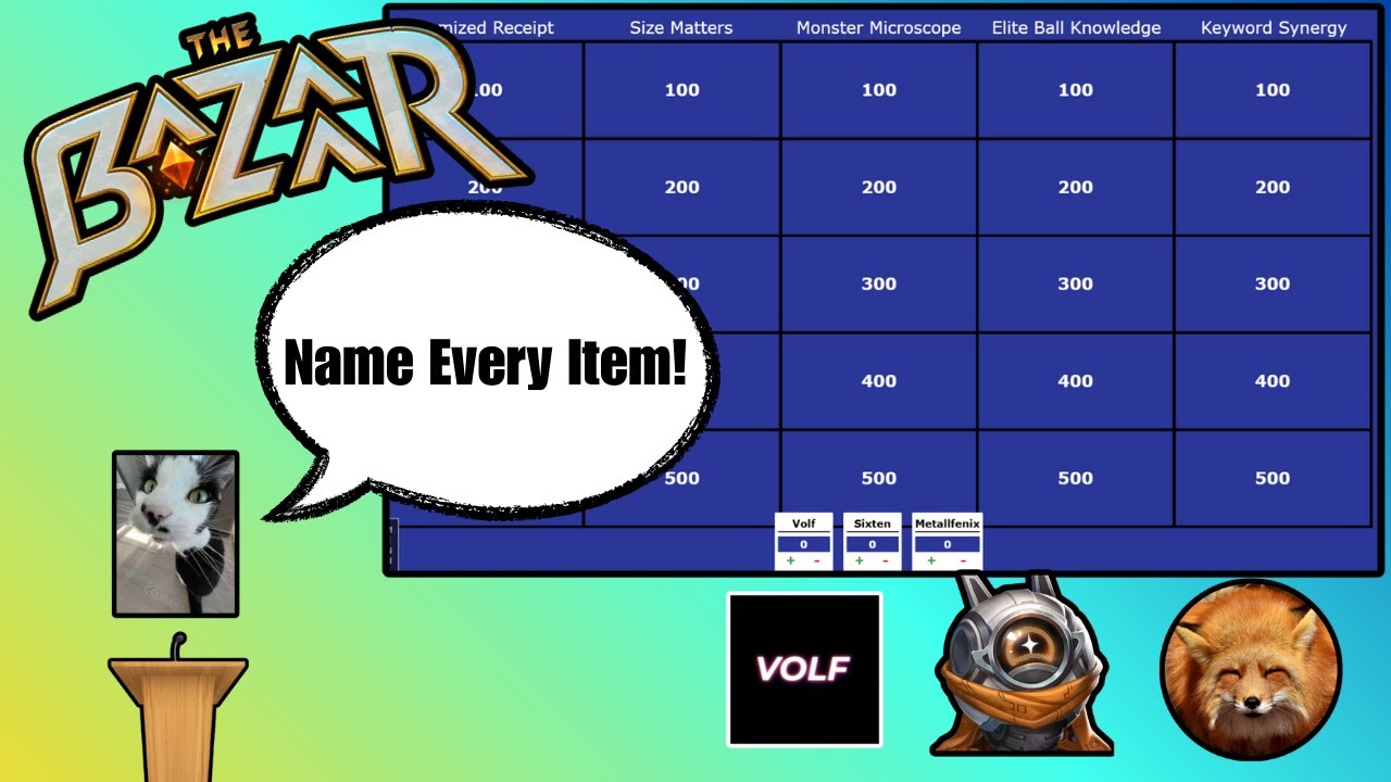 Bazaar Jeopardy with Sixten and MetallFenix!