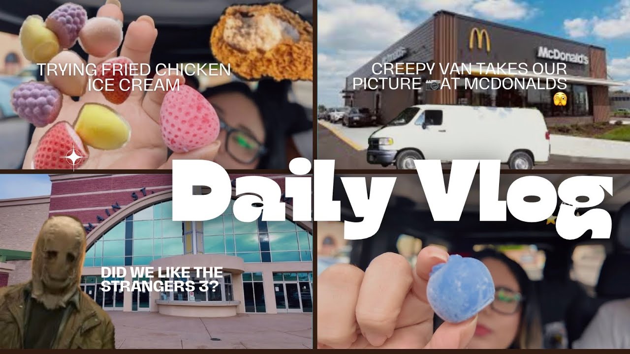 Vlog 2| Trying fried chicken ice cream 🍗 for the first time | Creepy van at McDonald’s 🫣