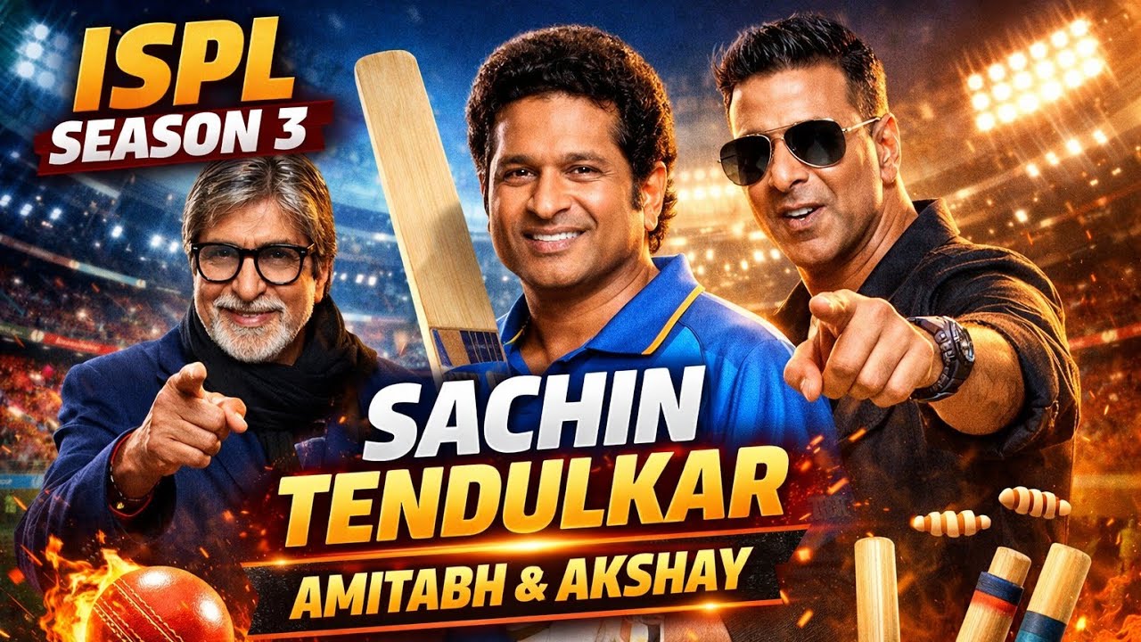 Ispl season 3 Sachin Tendulkar ( actor:- amita Bachchan, Akshay Kumar, Surya , Ram Charan )