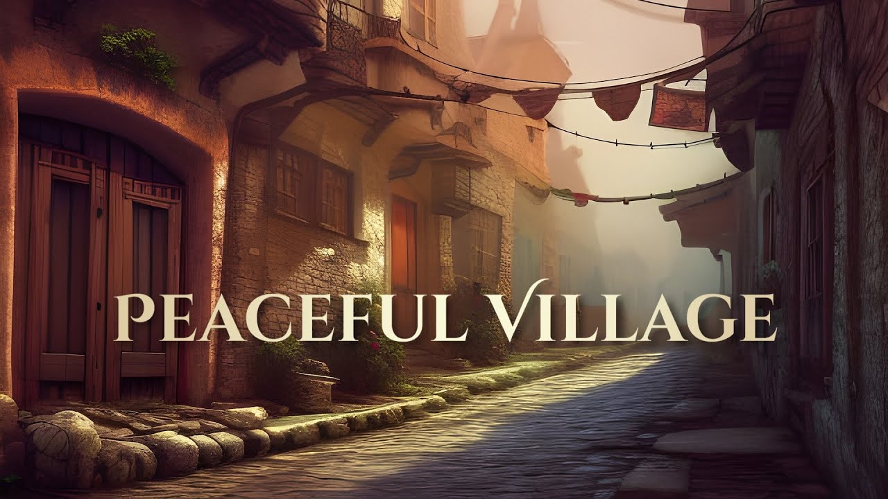 Peaceful Village Ambience and Music | morning in a village ambience with fantasy music #ambientmusic