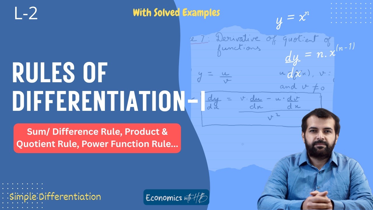 Rules of Differentiation-I | Differential Calculus L2