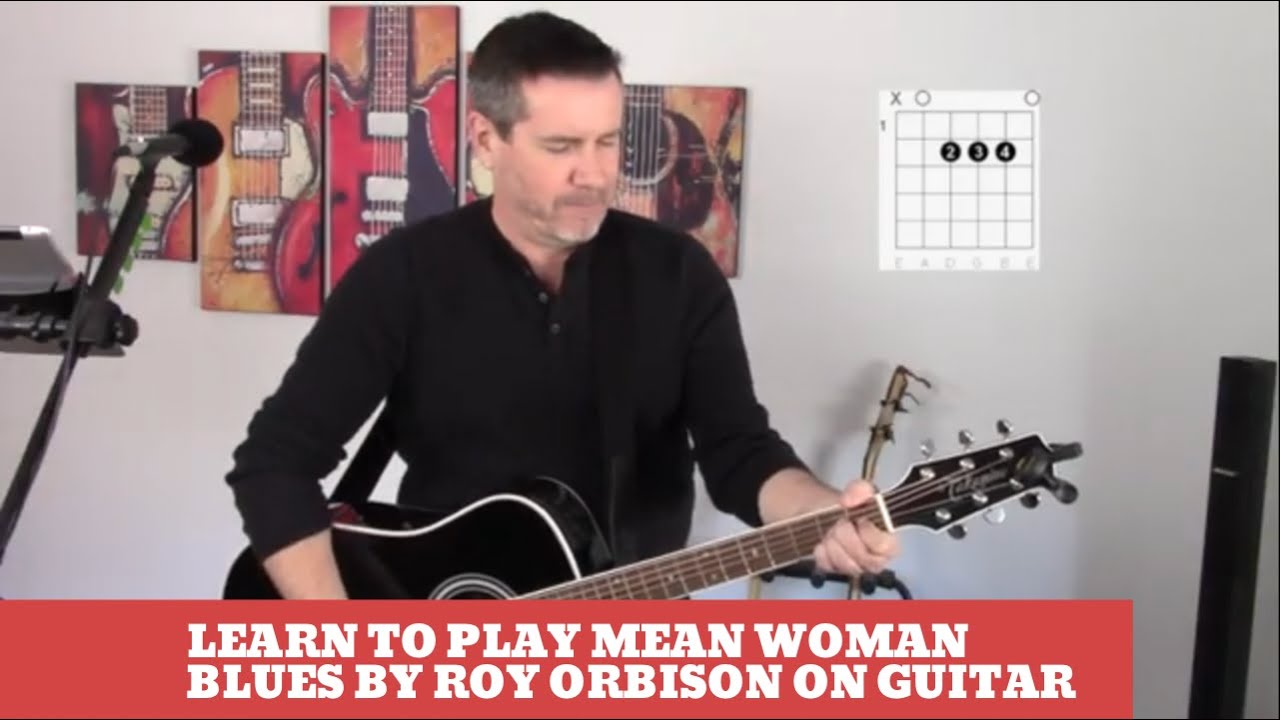How to play Mean Woman Blues by Roy Orbison on Guitar (easy guitar lesson and cover)