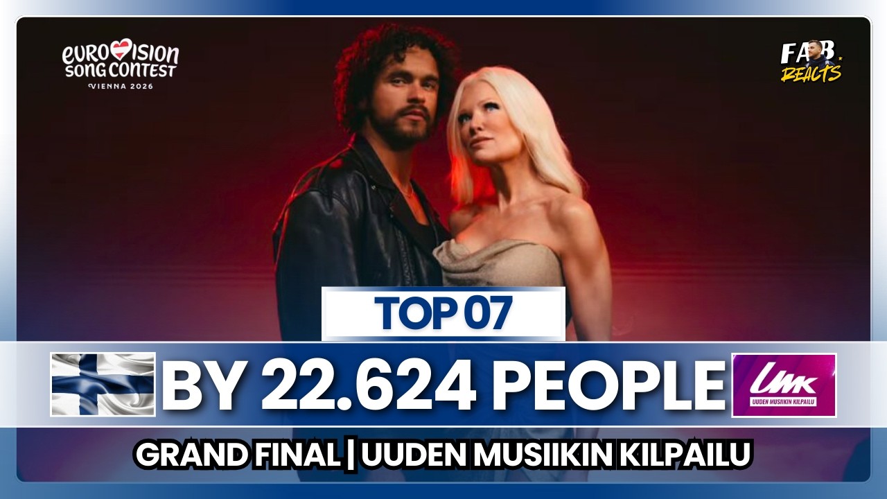 Top 07 by 22.624 PEOPLE - Uuden Musiikin Kilpailu 2026 | FINLAND 🇫🇮 ESC 2026 🎶😍 #esc2026