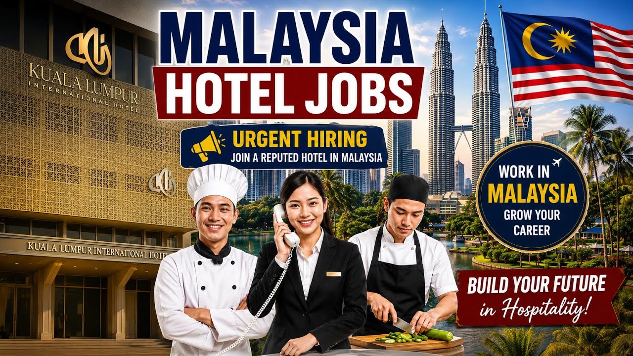 Malaysia Hotel Jobs 2026 | Kitchen Helper, Chef & Receptionist Jobs | Complete Process