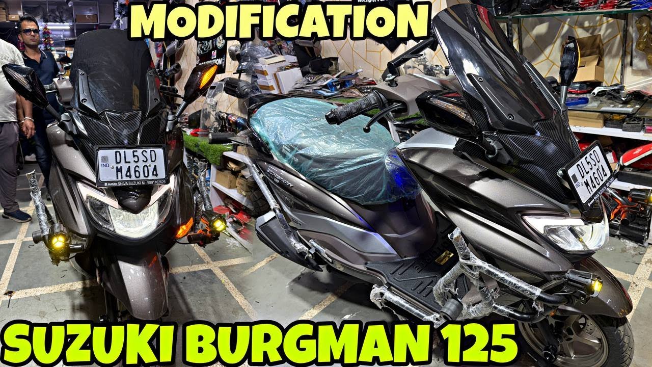 SUZUKI BURGMAN 125 ko bana dia Maxi Scooter | Top Notch Modification | Forza Visor Kit |