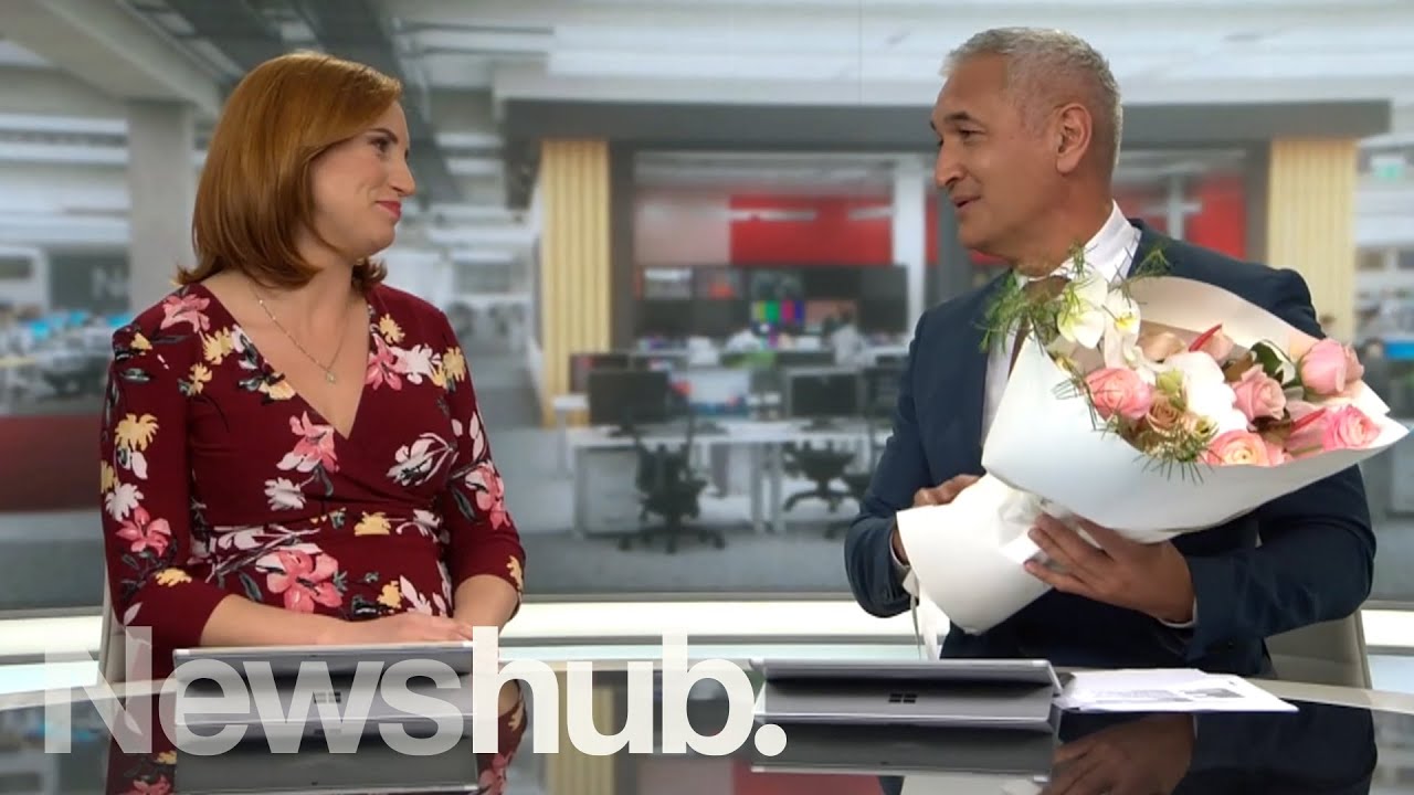 Emotional moment Samantha Hayes surprised on final show before maternity leave | Newshub