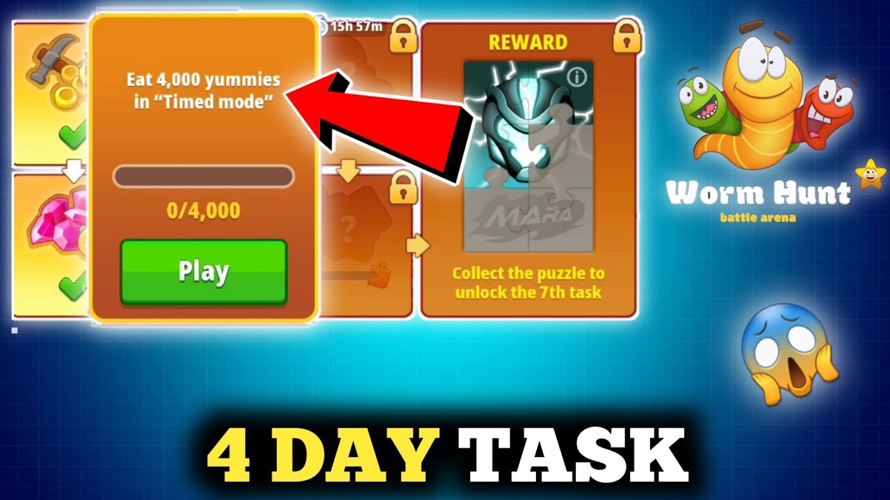 4 DAY TASK 😱 In Worm Hunt Battle Arena | Golden Seven Event 4th Task | Mini Event In Worm Hunt 