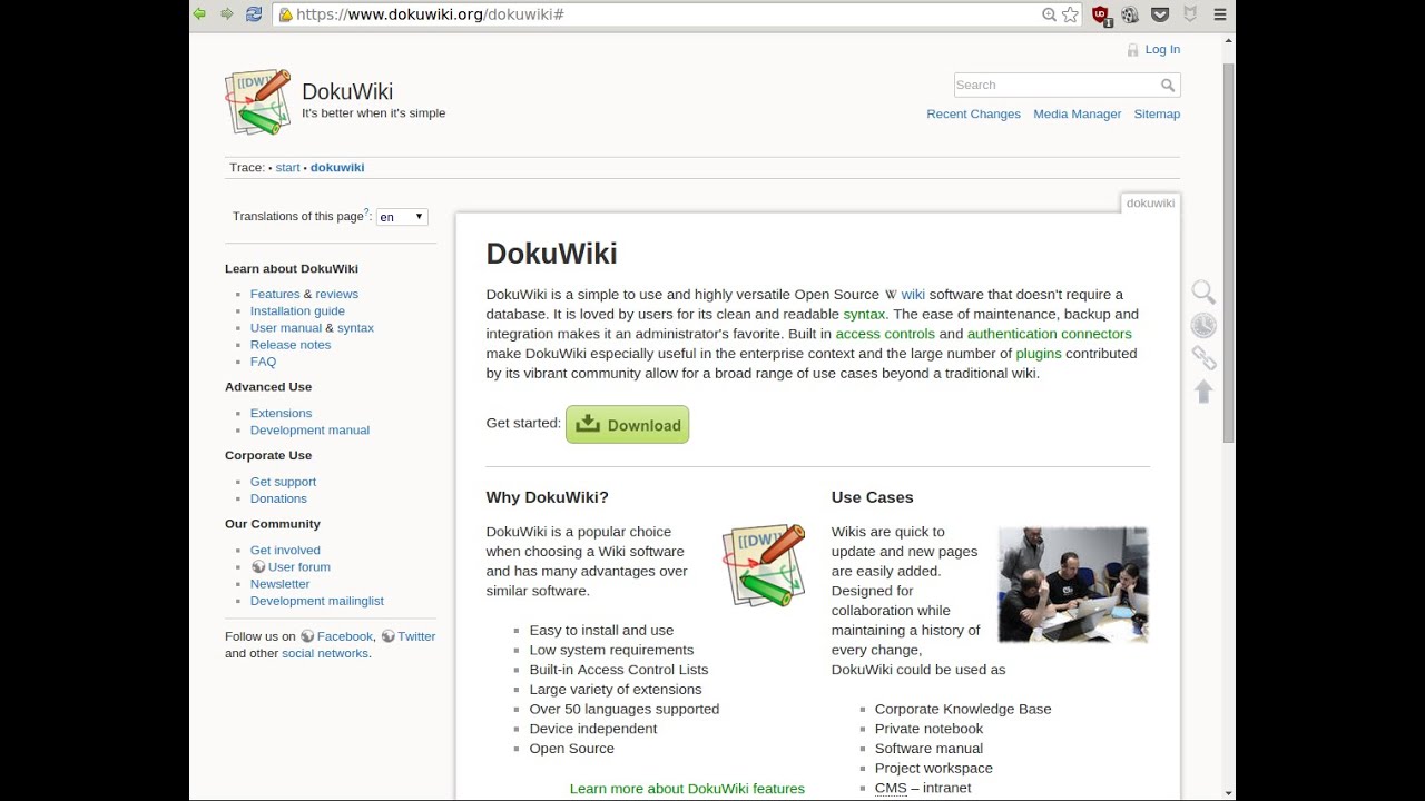 Demo of Docker - Runing Dokuwiki