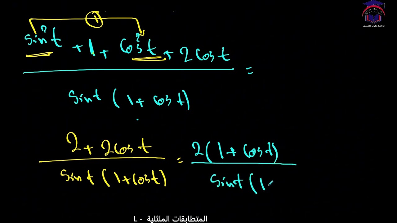 Math 11 S2 lesson  25L talat لمتطابقات الملثلية  ‏رياضيات الصف ‏الحادي عشر
