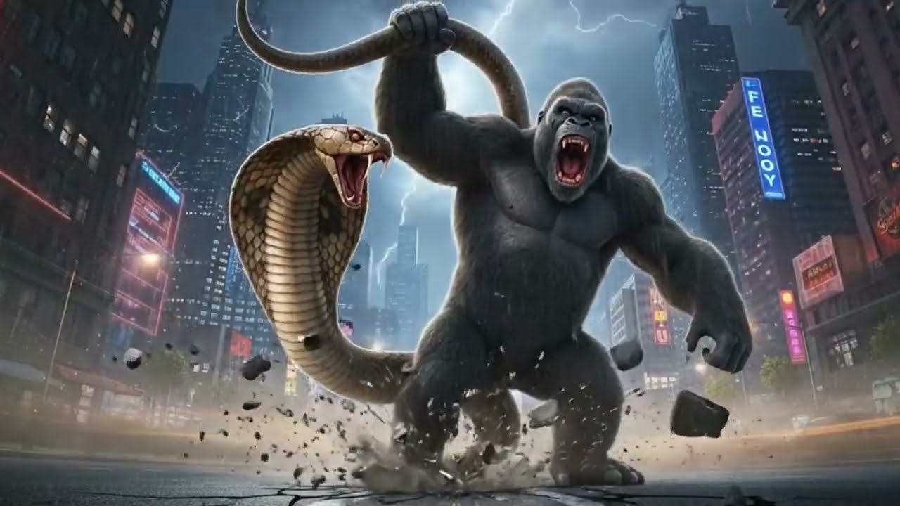 Kong's Best Fight with army & Giant Snake #animation 