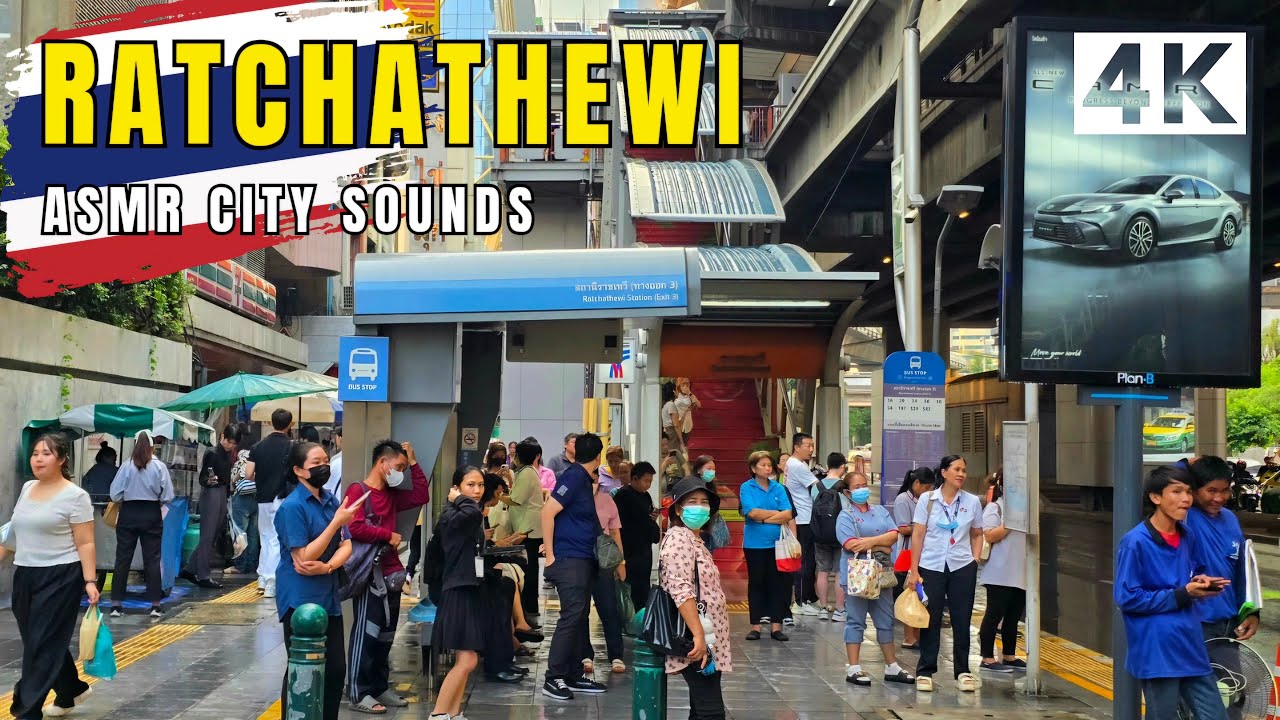 [4K] Ratchathewi Bangkok 🇹🇭 Walking Tour (ASMR City Sounds)