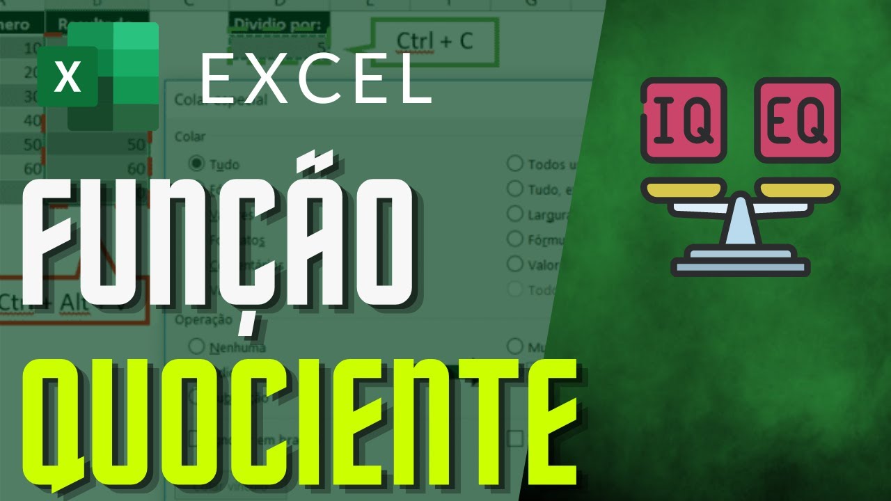 Fun&ccedil;&atilde;o QUOCIENTE - Aula de Excel (Matem&aacute;tica B&aacute;sica)