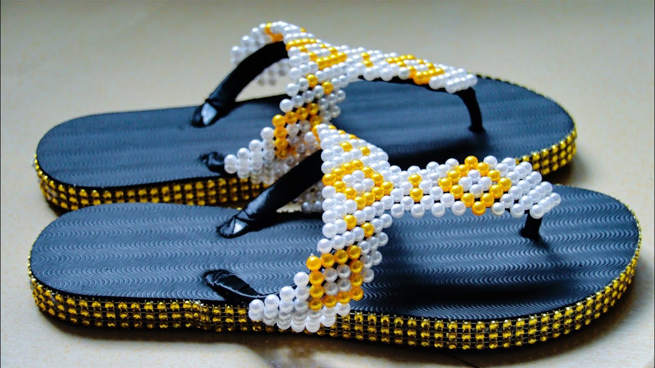 Learn How To Weave The Latest Beaded Slippers In 2022. #beadedslippers #beadedsandals