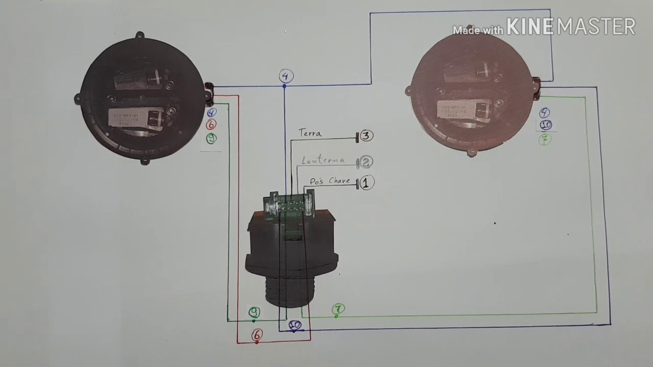 Como instalar retrovisor elétrico Gol G5 Voyage Saveiro Fox eletric mirror plan drawn Volkswagen