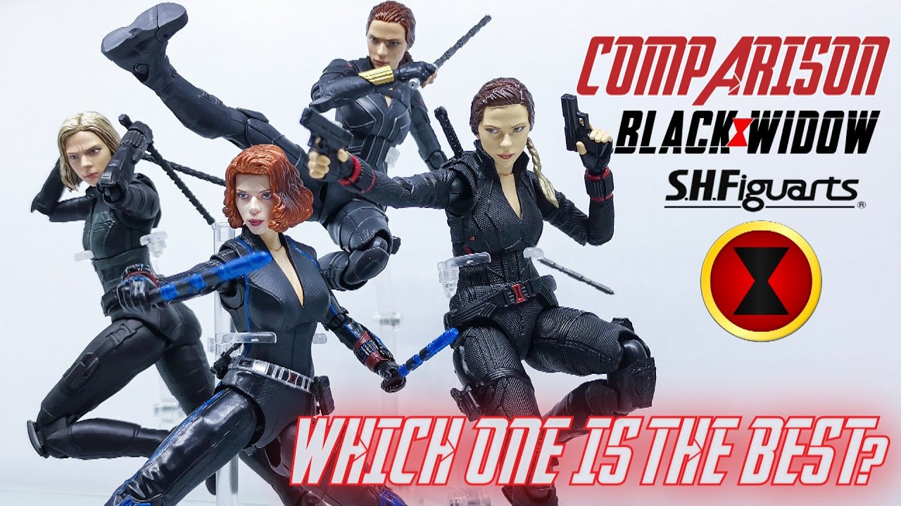 COMPARISON BLACK WIDOW SH FIGUARTS: Age of ultron, Infinity War, End Game & Black Widow Movie 1/12