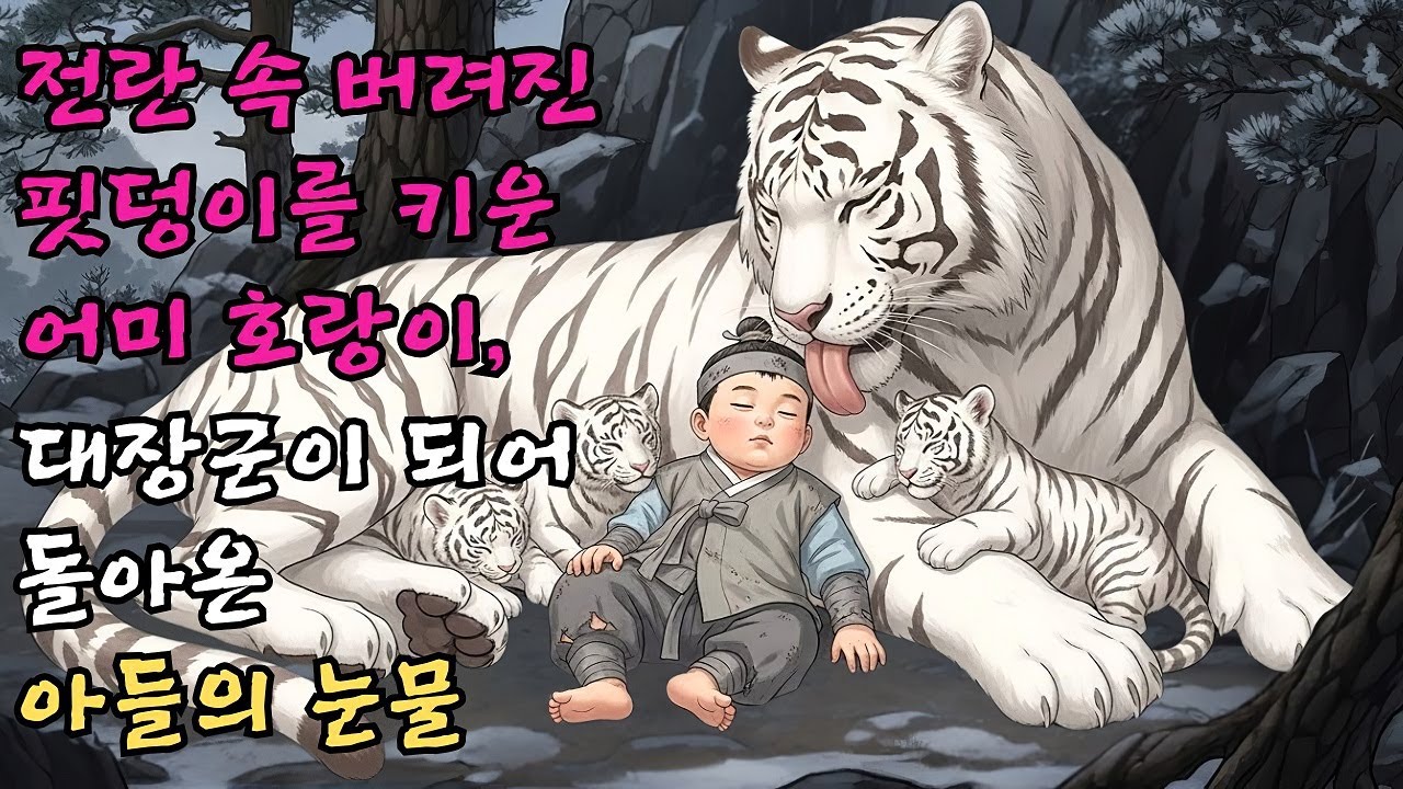 전란 속에 버려진 핏덩이를 거두어 젖을 먹여 키운 어미 호랑이와 훗날 대장군이 되어 돌아온 아들의 눈물 | 야담 | 옛날이야기 | 전래동화 | 수면동화 #야담 #민담 #전설 #설화