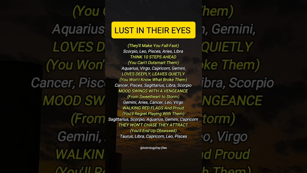 Zodiac Ranked by Energy, Love & Mystery | Lust In Their Eyes #zodiac #astrology #horoscope #tarot