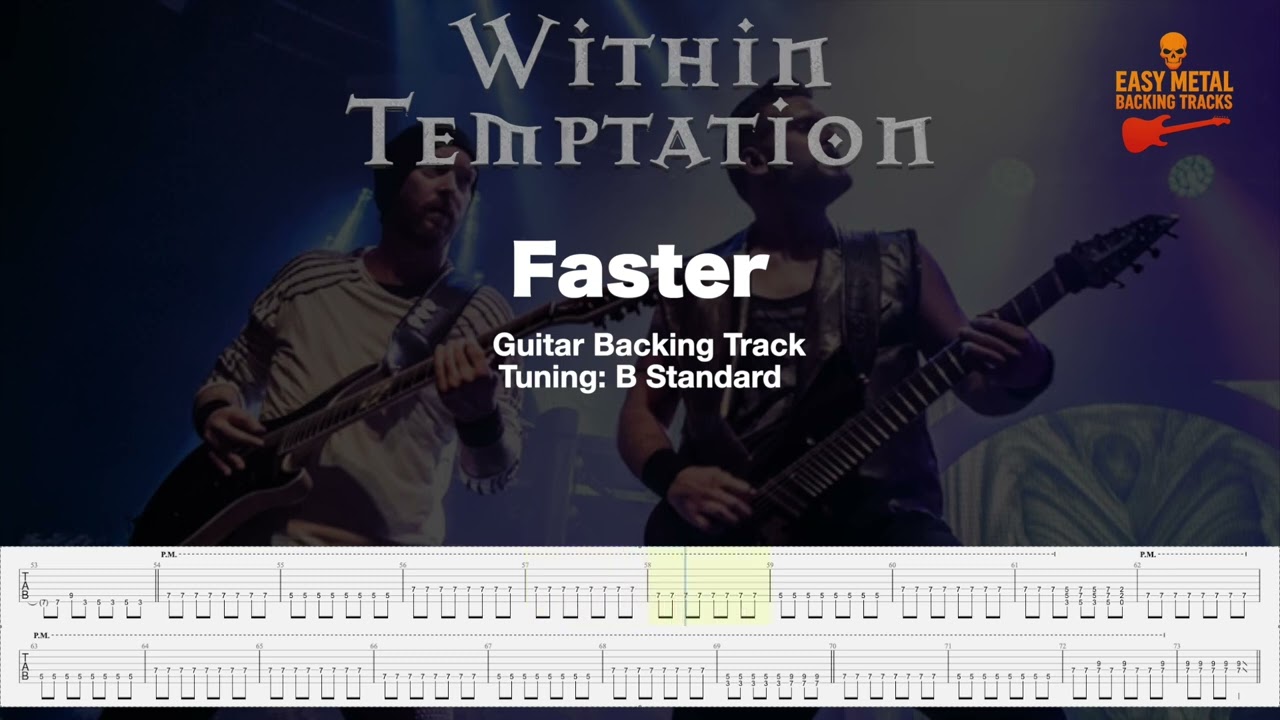 Within Temptation - Faster - Backing Track for Guitar w/Vocals and Tabs